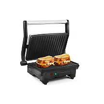 Sanduicheira Elétrica Antiaderente 2 Fatias, Aço Inox, 1000W, 110v, ELITE GOURMET EPN 2976, Prateado