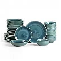 Aparelho de Jantar Stone Lain Riley 32 Peças Grés Azul Serviço para 8 Esmalte Reativo