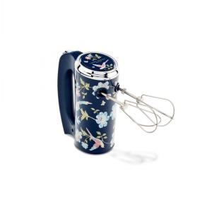 Batedeira de Mão Laura Ashley 200W Azul Marinho com Estampa Floral Elveden, 5 Velocidades Turbo Inox VQ-SBSMR57-LAEN-US 110V