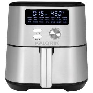 Fritadeira Elétrica AirFryer 4L em Aço Inoxidável com Painel Digital e Cesto Antiaderente, 1600W, 110V, KALORIK FT 47821 BKSS, Prateado