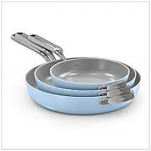 Ninja NeverQuit 3-Piece Ceramic Fry Pan Set. Iceland Blue. CQ13000BL4 Iceland Blue 3-piece