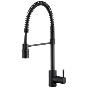 Torneira Cozinha com Alça Única e Pré Enxágue, Aço Inoxidável, Gerber Plumbing, Preta Fosco