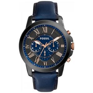Relógio Masculino Analógico Automático, Couro, FOSSIL FS5061, Azul