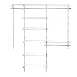 Kit Closet Aramado com Prateleiras Expansíveis e Hastes Telescópicas Personalizável Rubbermaid