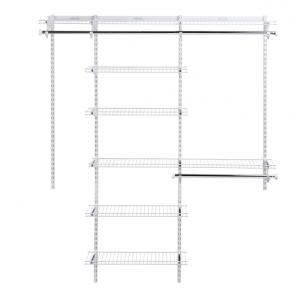 Kit Closet Aramado com Prateleiras Expansíveis e Hastes Telescópicas Personalizável Rubbermaid