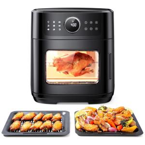 Fritadeira Elétrica AirFryer 13L com Painel Digital e Livro de Receitas, 110v, LEUWD AF0022, Preto