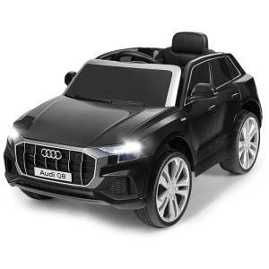 Costzon Ride Carrinho, Carro Elétrico Audi Q8, 1 lugar, 12V, c, controle remoto, USB MP3, 3 km, h, 3 a 6 anos, Preto