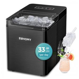 Máquina de Gelo Automática Portátil até 14kg, 24H, 110v, E EUHOMY IM 09, Preto