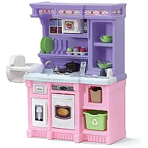 Cozinha de Brinquedo com Luzes, Sons e 30 Acessórios para Crianças de 2 Anos ou Mais, Step2, Roxo e Rosa