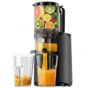 Extrator de Sucos a Frio, EUHOMY 14,5 cm de Boca de Alimentação Extra Grande, Extrator de Sucos Lento, 250W, Alto Rendimento de Suco