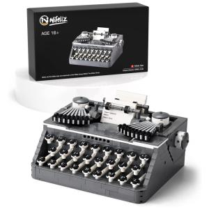 Kit de Construção Máquina de Escrever Retrô com 1136 Peças, Nifeliz, Cinza