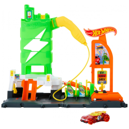 Conjunto Lançador Posto de Recarga de Carros de Brinquedo em Escala 1:64, Inclui Acessórios, Hot Wheels City