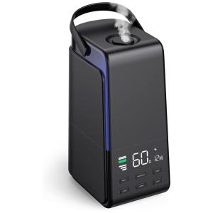 CTOMOA AH043B Umidificador Ultrassônico Portátil 4L com Aromaterapia, até 35H, Área 30m2, 110V, Preto