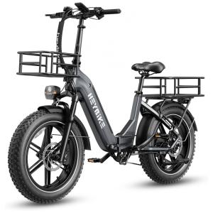 Bicicleta Elétrica Heybike Ranger S para Adultos, Motor de 1400W, Pneu Gordo 20" x 4.0", Bateria Removível de 48V 14.4AH, Dobrável