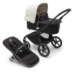 Carrinho de Bebê para Todo o Terreno com Suspensão Total e Assento Extensível, Bugaboo Fox 5, Preto e Branco