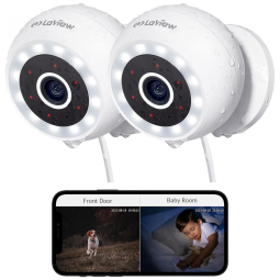 Câmera de Segurança com Fio Externa 2K Visão Noturna Áudio de 2 Vias 2.4G IP65, 2UN, LaView, Branca