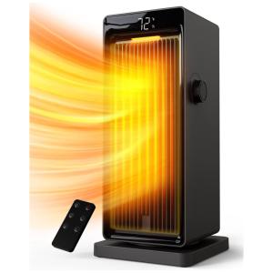 Aquecedor de Cerâmica Elétrico Portátil, 1500W, 110v, VAZZIDEA, Preto