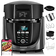 Panela de Pressão Elétrica Programável 5,6 Litros 540 em 1 com Função Air Fryer, 1500W 120V, NuWave Duet, Preta