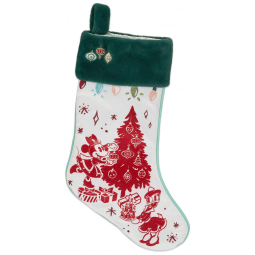 Meia Natalina Disney Minnie Mouse Plush Personalizável 46 cm Rosa e Vermelho