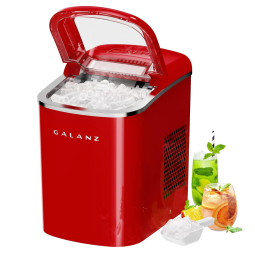 Máquina de Gelo Automática Portátil até 11 kg de Gelo em 24h, 110v, GALANZ GLCI26RDR3A, Vermelho