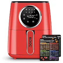 Fritadeira Elétrica Air Fryer 8 em 1 Capacidade 4.5L com Painel Digital, 110v, KOOC, Vermelho