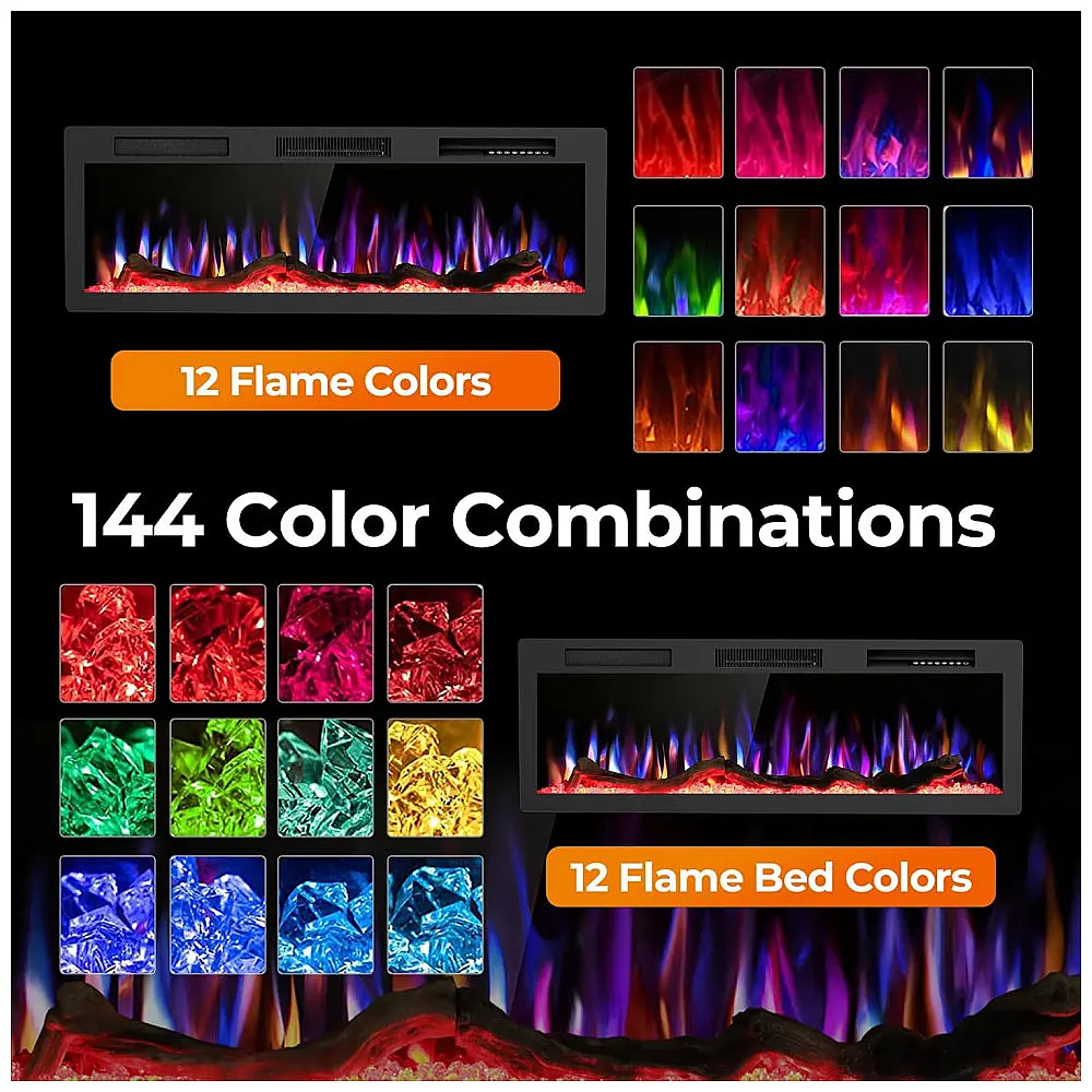 Lareira Elétrica R.W.FLAME 127x44cm 1500W WiFi Alexa Sons Embutir 110V — foto 3