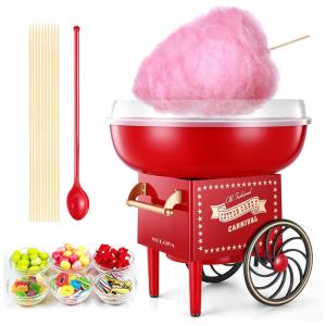 Vintage Máquina de Algodão Doce Elétrica Profissional com 10 Cones, 500W, 110v, NULOPA, Vermelho