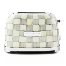 Torradeira elétrica 2 fatias MacKenzie-Childs Sterling Check cinza e branca inox 850W 110V