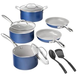 Conjunto de Panelas Antiaderentes com Revestimento de Cerâmica, 7 Peças, GRANITESTONE 8311, Azul