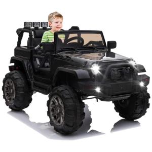 Carro Elétrico Infantil a Bateria 12V com MP3, Suspensão de Mola e Controle Remoto, OTTARO, Preto