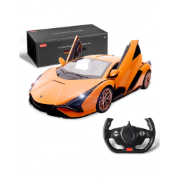 Carrinho de Controle Remoto Lambo Sian FKP Escala 1:14 para Adultos e Crianças, BEZGAR, Laranja