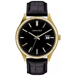 Relógio Masculino Analógico Quartzo de Couro, CARAVELLE 44B118, Preto