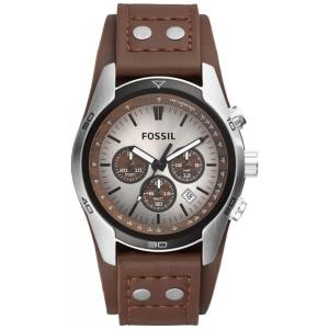 Relógio Masculino Analógico de Quartzo com Pulseira de Couro e Cronógrafo, Fossil CH2565, Marrom