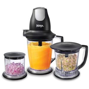 Liquidificador 1,4L e Processador 1,1L com Tigela Picadora de 470 mL, 450W 110V, NINJA QB1004, Preto