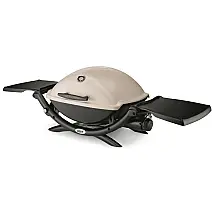 Weber Q1200 Churrasqueira a Gás Portátil com Mesa Auxiliar 8500 BTU serve até 3 Pessoas, Cinza