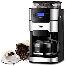 Cafeteira Elétrica U Expresso Manual 1.5L com Moedor de Café Embutido, 900W, 110v, GEVI GECMA025AK U, Preto