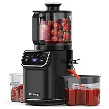 Extrator de Suco a Frio 3 em 1 TUUMIIST Preto Touch Bocal 16,5cm 3L 350W 120V, Modelo TM880SJ