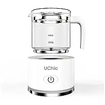 Espumador Elétrico para Leite 690 mL, Aço Inoxidável, 110v, UCHIC, Branco
