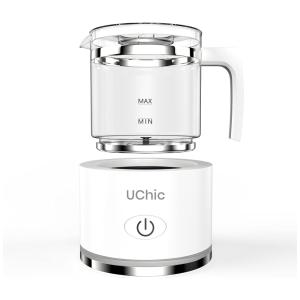 Espumador Elétrico para Leite 690 mL, Aço Inoxidável, 110v, UCHIC, Branco