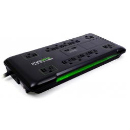 Protetor Contra Picos de Energia e Raios com 12 Portas CA e 2 USB, 110v, PLUGABLE PS12 USB2B, Preto