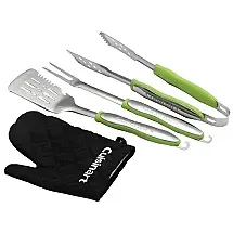 Kit Grill, Churrasco com Luva Grill, Aço Inox, CUISINART CGS 134G, Verde Claro