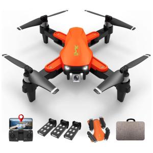 Drone com Câmera 4K UHD GPS, Retorno Automático e 3 Baterias, LMRC LM09Pro3BAT, Laranja