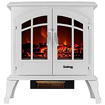 Lareira Elétrica com Chamas 3D Ajustáveis, 750W 1500W, 110v, E Flame USA, Branca