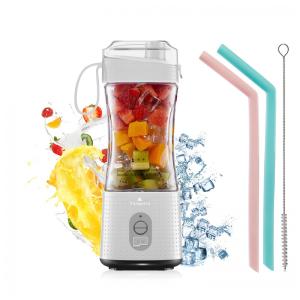 Vaeqozva Mini Liquidificador Portátil 380mL com Carregamento USB, 110V, Branco