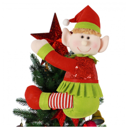 Decoração de Natal com Elf Tree Topper, Engraçado e Único Enfeite de Natal de Elf de Pelúcia para Árvore de Natal, Garrafa de Vinho