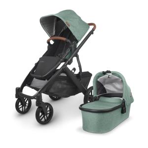 Carrinho de Bebê com Sistema Conversível Simples para Duplo ou Berço Moisés, UPPAbaby Vista V2, Azul Mesclado