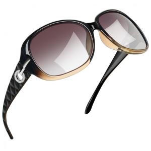 Óculos de Sol Feminino com Proteção UV, Joopin A18, Marrom Gradiente