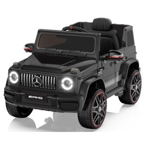Carro Elétrico Infantil a Bateria com Controle Remoto, Farol LED, Reprodutor de Música e Buzina, 12V, ANPABO Mercedes-Benz G63, Preto