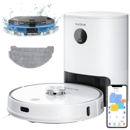 Aspirador Robô com Esvaziamento Automático, Sucção 4000pa e Mapeamento Inteligente, 110V, HONITURE, Branco