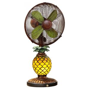 Ventilador Abajur com 3 Velocidades, Estilo Retrô Abacaxi, DECO BREEZE DBF0247, Amarelo